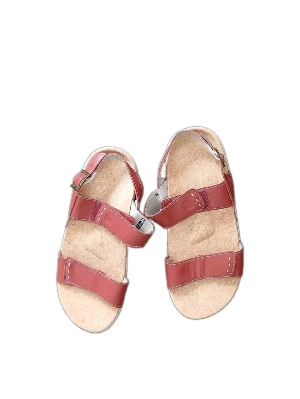 Spenco Women's  Sandals Brick Red Double Strap Leather Upper Comfort  Size 8.